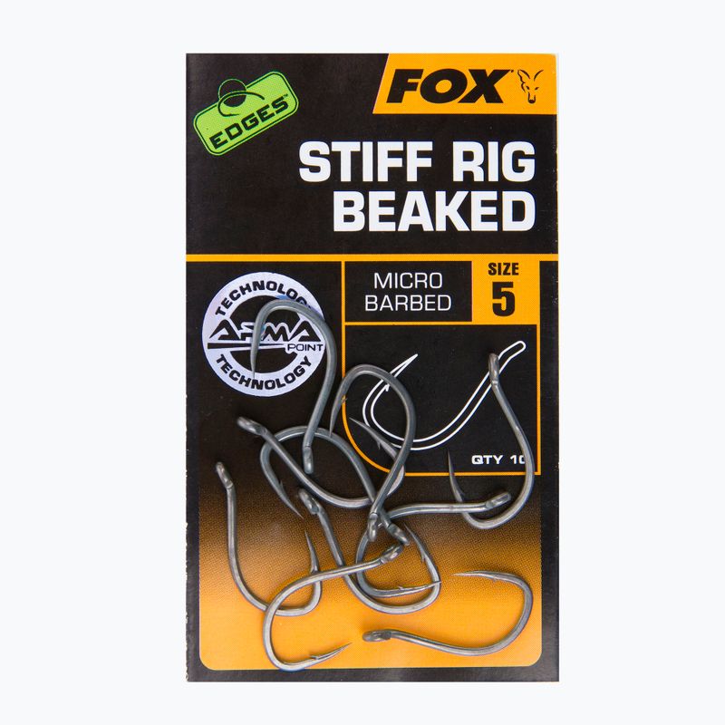 Fox Edges Carp Hooks Armapoint Stiff Rig cu ciocul gri CHK169 2