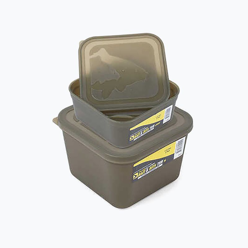 Avid Carp Bait Tub Deep Size cu capac & Divder verde AVBT/01 3