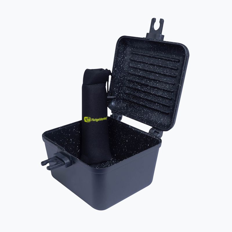 RidgeMonkey Connect Connect Deep Pan și Griddle Granite Edition Cratiță cu tigaie neagră RM778 set de produse