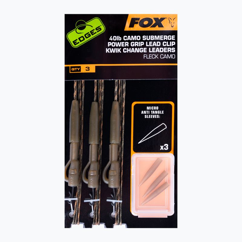 Liderul Carp Fox Edges Camo Camo Submerge Power Grip Grip Lead Clip Kwik Change Kit camo CAC714