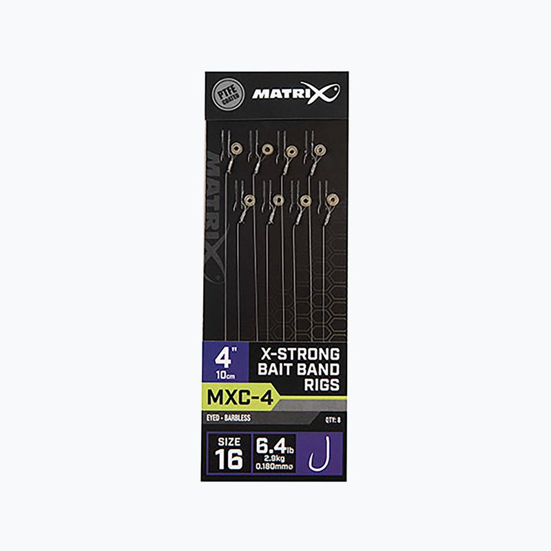 Matrix MXC-4 Dimensiune Barbless X-Strong Bait Band methode leaders 8 buc transparent GRR066