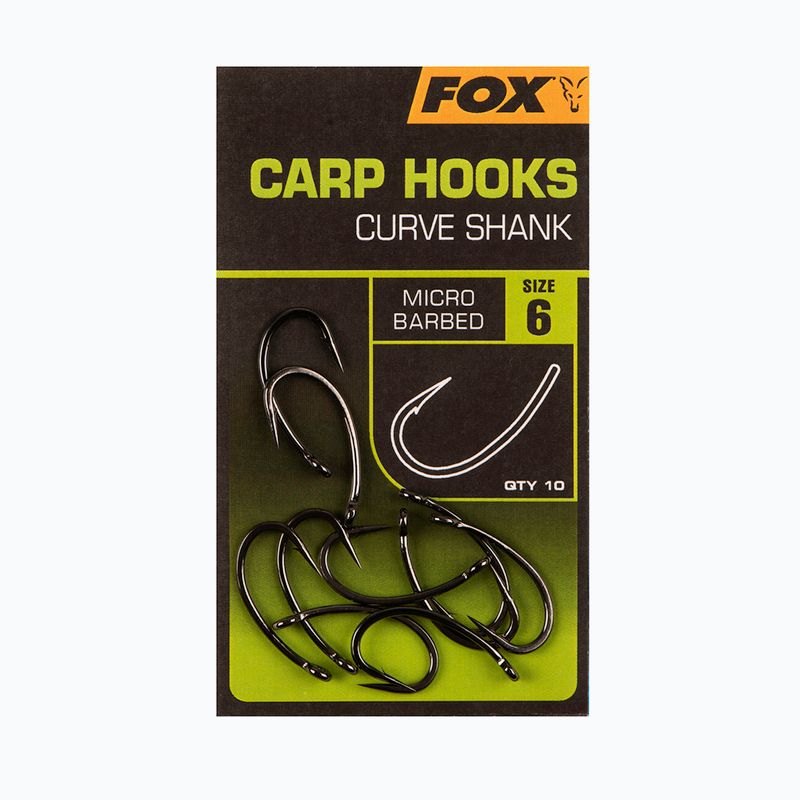 Fox Curve Shank cârlige pentru crap negru CHK234 2