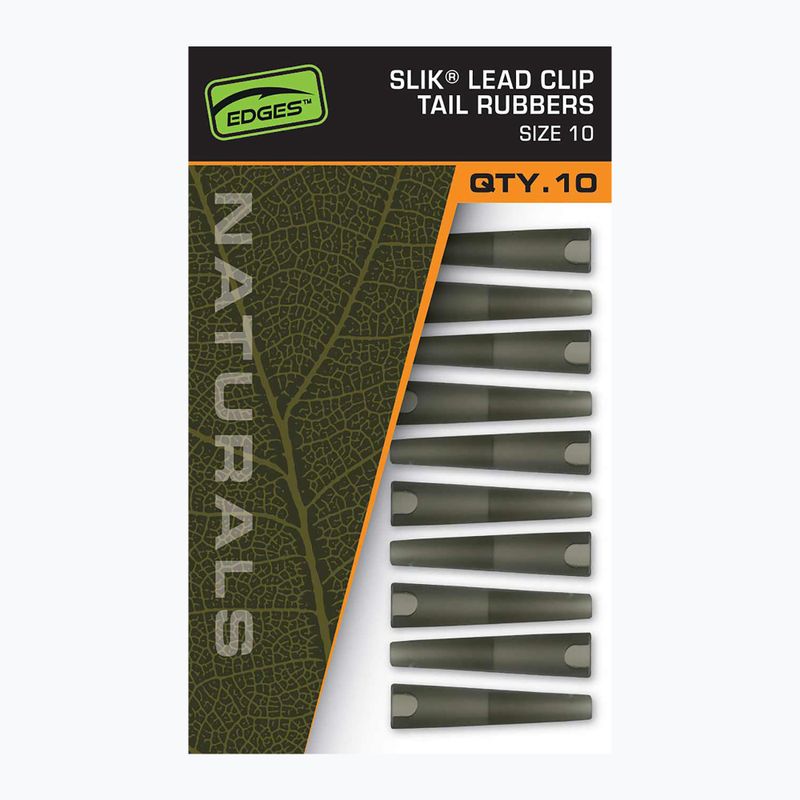 Clemă de siguranță Fox International Naturals Size 10 Slik Lead Clip Tail Rubber 10 buc.