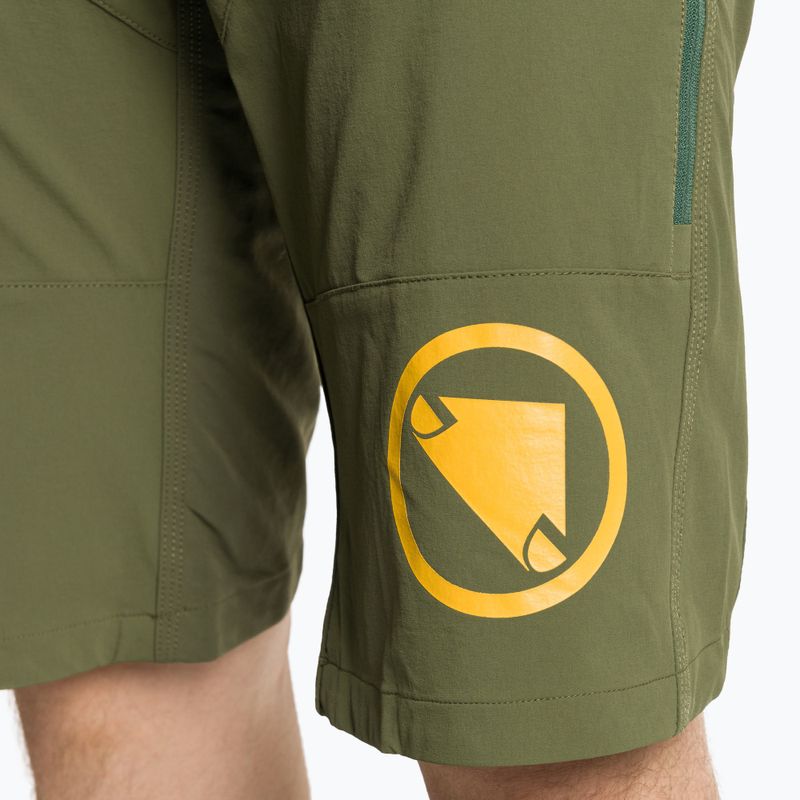 Pantaloni scurți de ciclism pentru bărbați Endura Singletrack II Short olive green 3