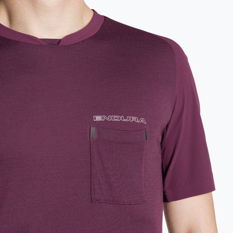 Tricou de ciclism pentru bărbați Endura GV500 Foyle Tech aubergine 3