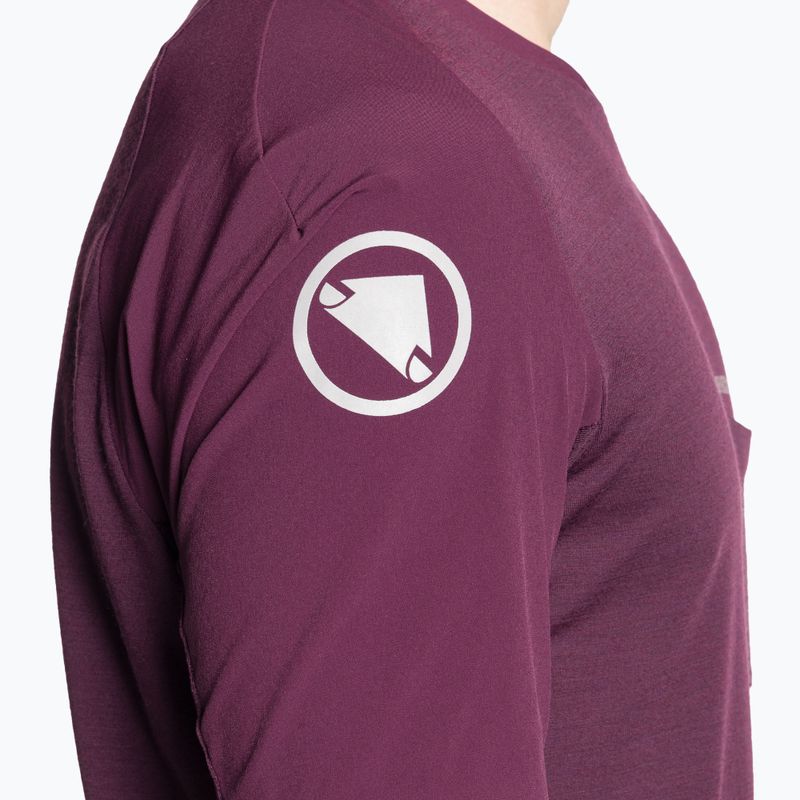 Tricou de ciclism pentru bărbați Endura GV500 Foyle Tech aubergine 4