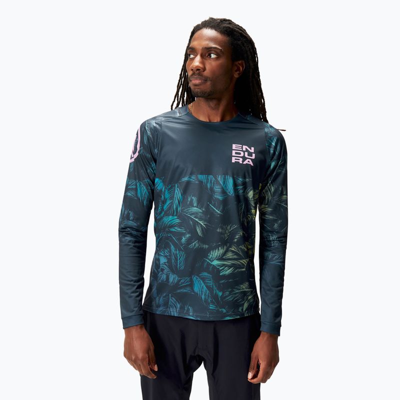 Longsleeve de ciclism pentru bărbați Endura Tropical Print Ltd grey