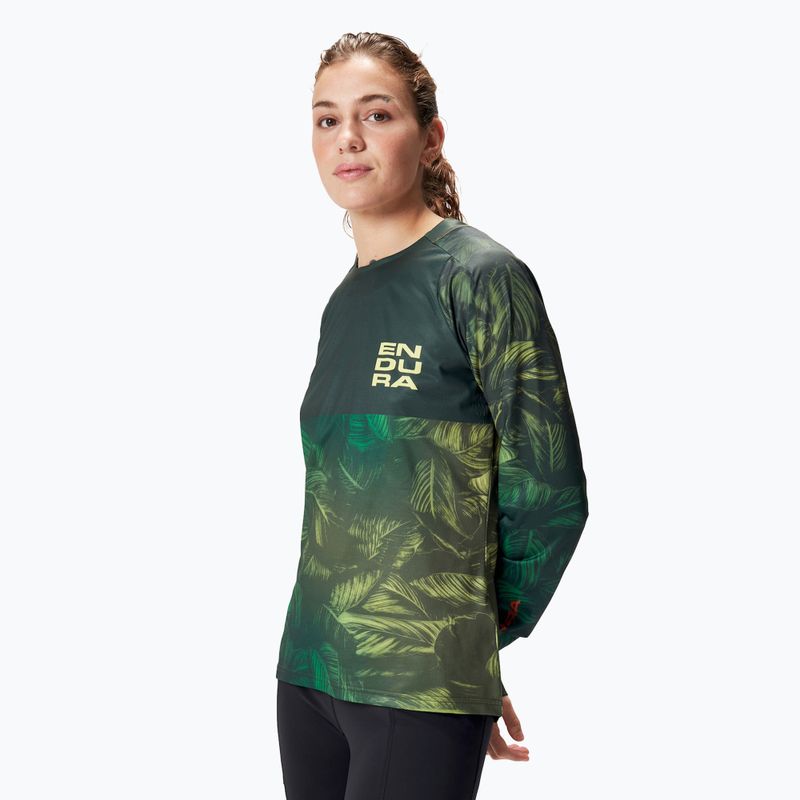 Longsleeve de ciclism pentru femei Endura Tropical Print Ltd ghillie green 3