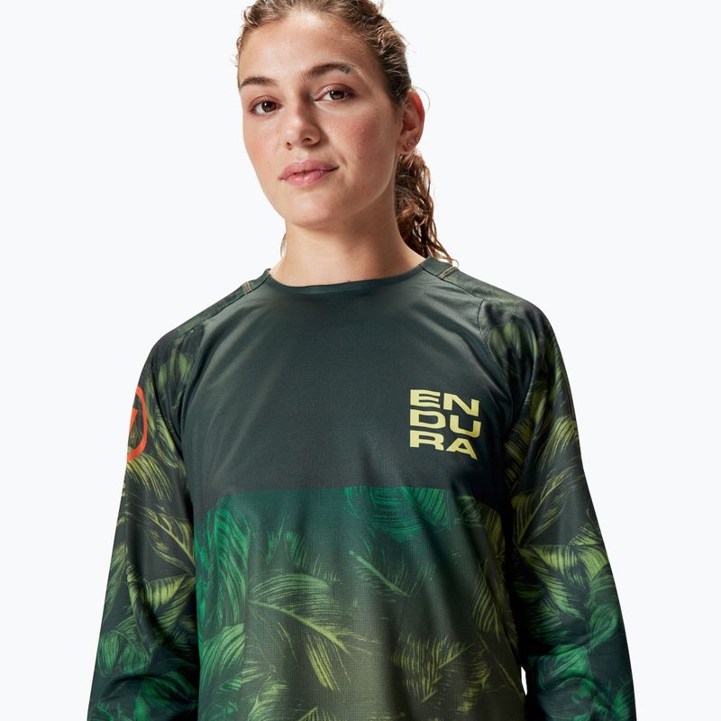 Longsleeve de ciclism pentru femei Endura Tropical Print Ltd ghillie green 5