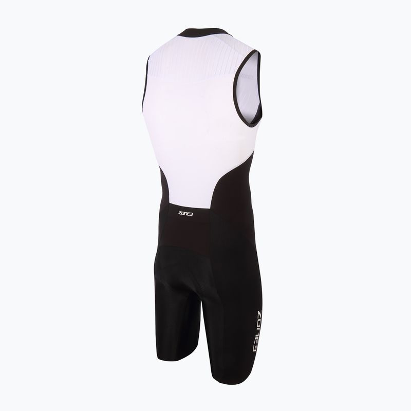 Combinezon de triathlon pentru bărbați ZONE3 Lava Long Distance Trisuit black/white/red 2
