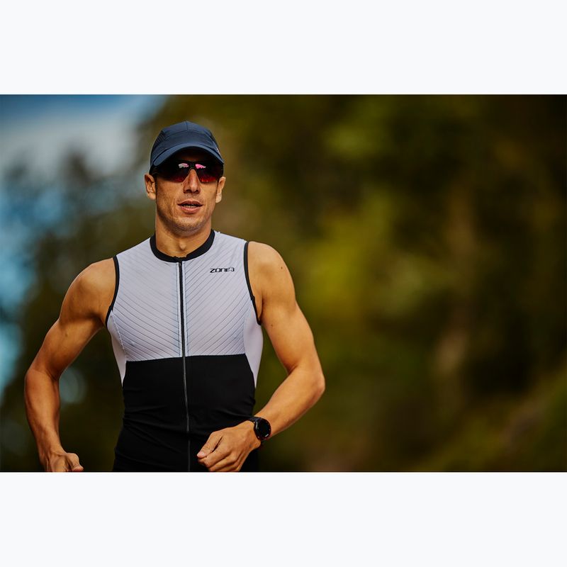 Combinezon de triathlon pentru bărbați ZONE3 Lava Long Distance Trisuit black/white/red 4