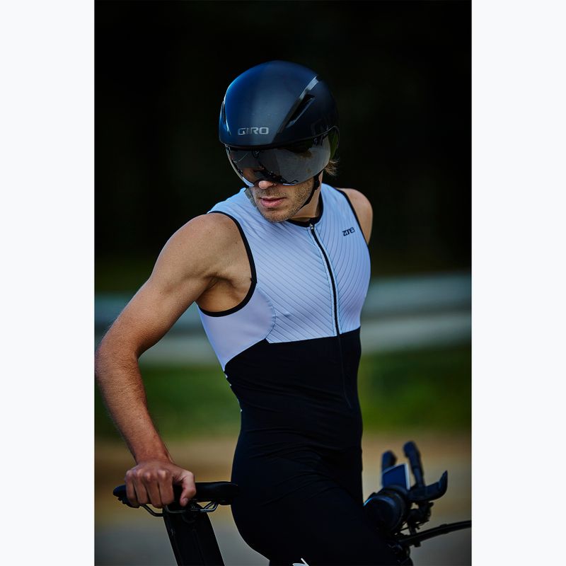 Combinezon de triathlon pentru bărbați ZONE3 Lava Long Distance Trisuit black/white/red 5