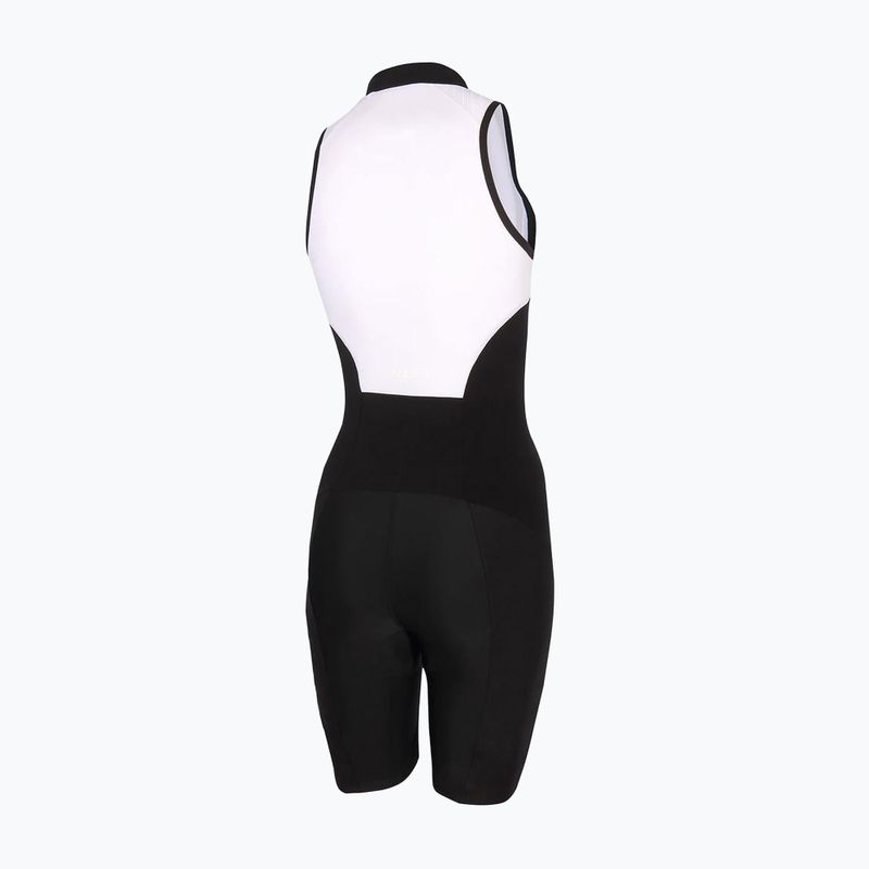 Combinezon de triatlon pentru femei ZONE3 Lava Long Distance Trisuit black/white/green 2