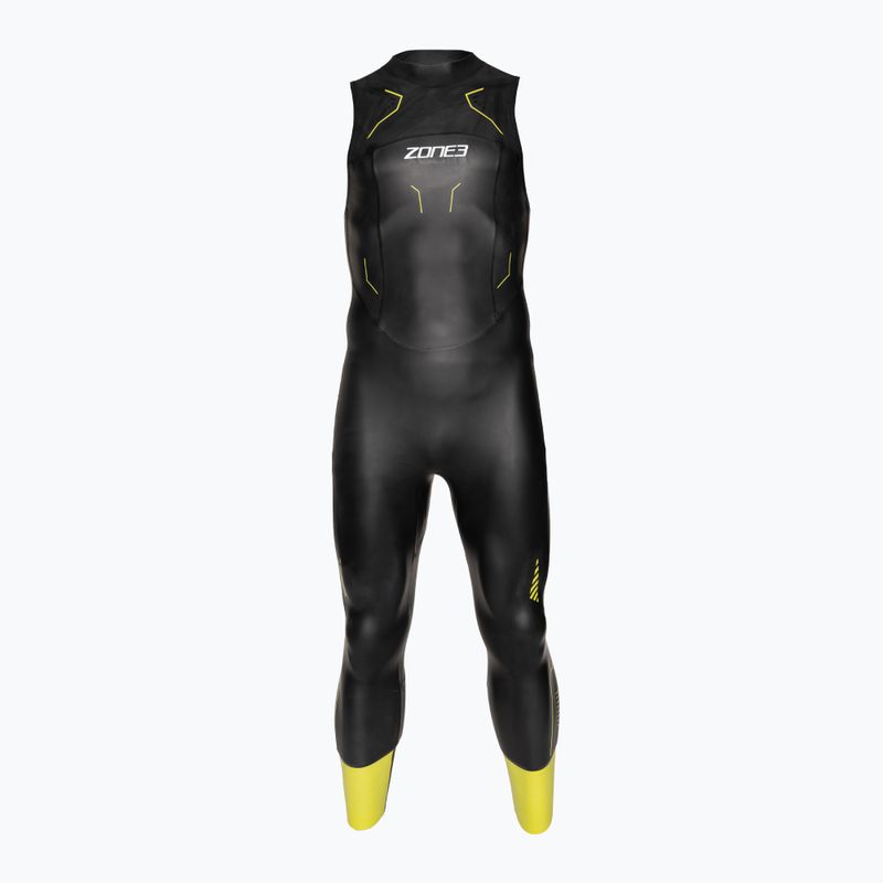 Costum de triathlon pentru bărbați ZONE3 Sleeveless Vision black/lime/gun metal 2