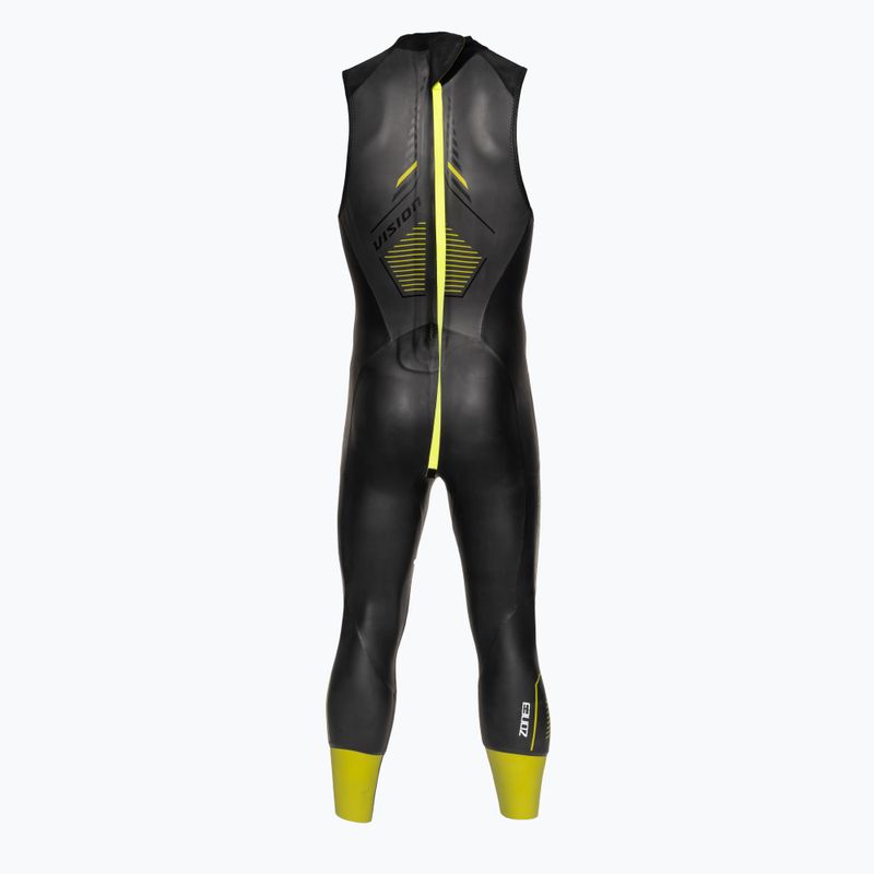 Costum de triathlon pentru bărbați ZONE3 Sleeveless Vision black/lime/gun metal 3