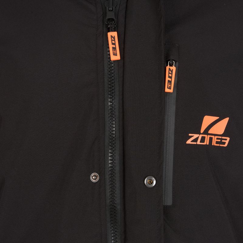 Palton ZONE3 Oversized Polar Fleece Robe Parka black/orange 5