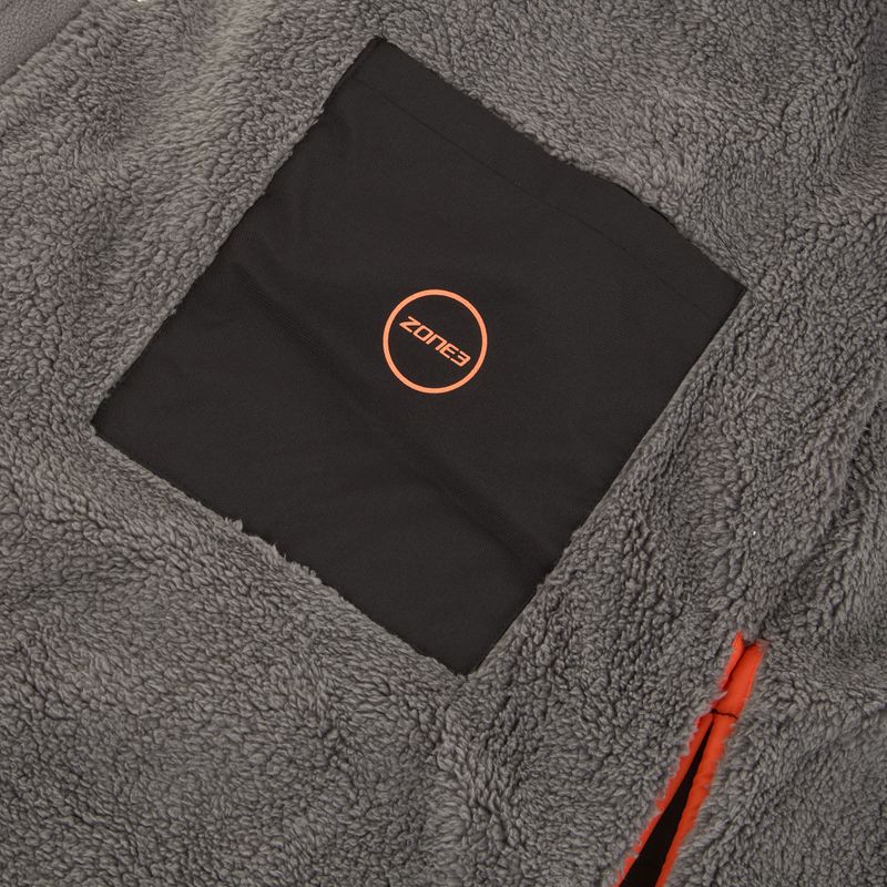 Palton ZONE3 Oversized Polar Fleece Robe Parka black/orange 6