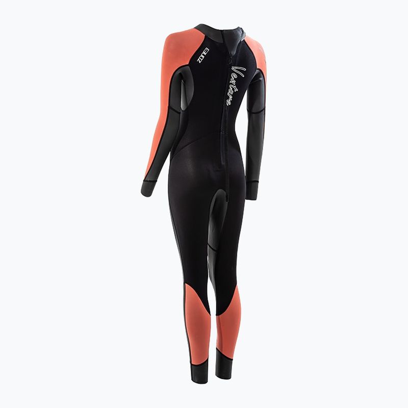 Costum de triatlon pentru femei ZONE3 Venture black/orange 2