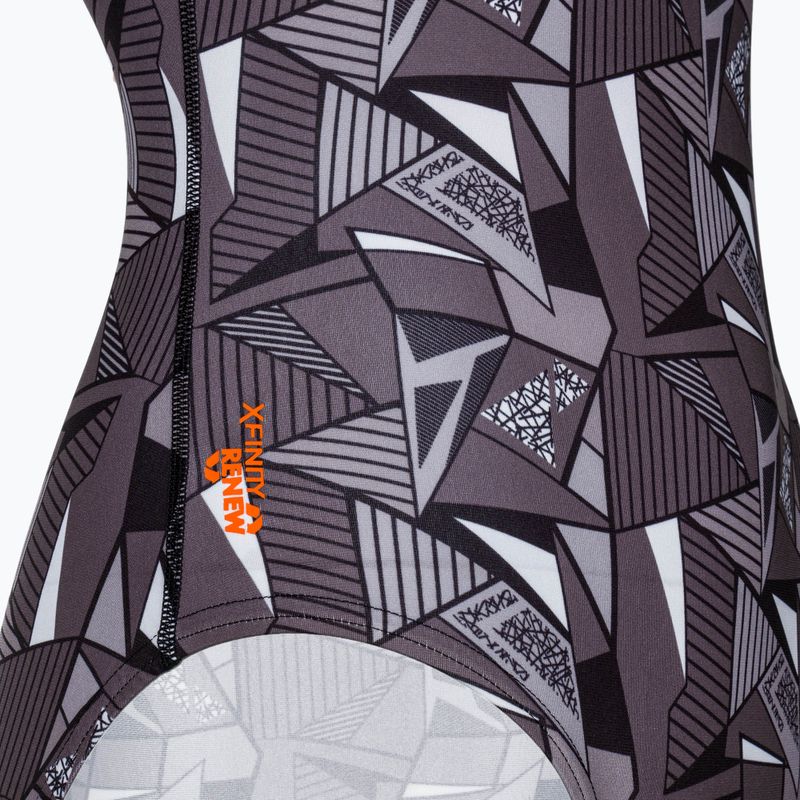Costum de înot dintr-o bucată pentru femei ZONE3 OWS Renew High Neck black/white 4