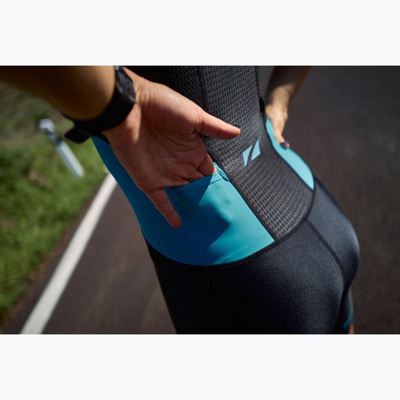 Combinezon de triatlon pentru femei ZONE3 Activate Trisuit black/turquoise 9