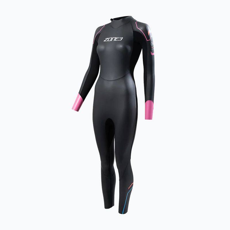 Costum de înot pentru femei ZONE3 Aspect Breaststroke 3.5 mm negru/roz