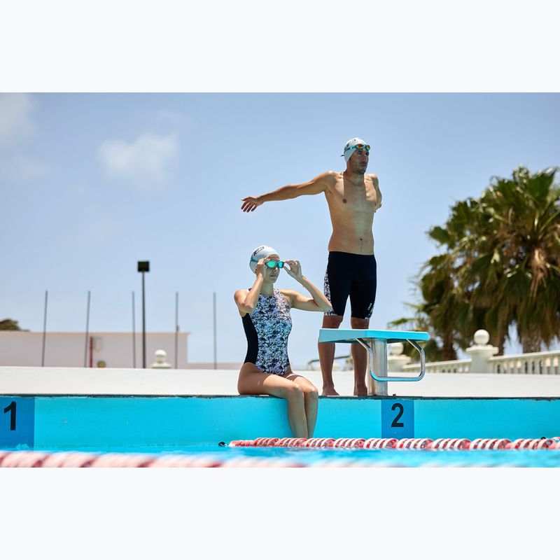 Costum de baie dintr-o singură piesă pentru femei ZONE3 Pacific Koa High Neck negru/verde 7