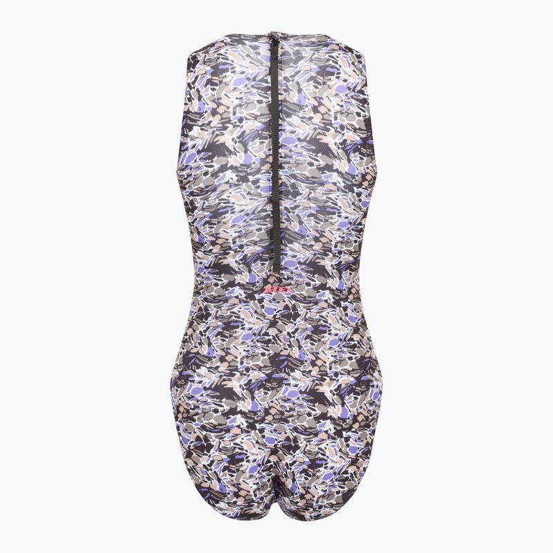 Costum de baie dintr-o singură piesă pentru femei ZONE3 Pacific Koa High Neck negru/verde 2