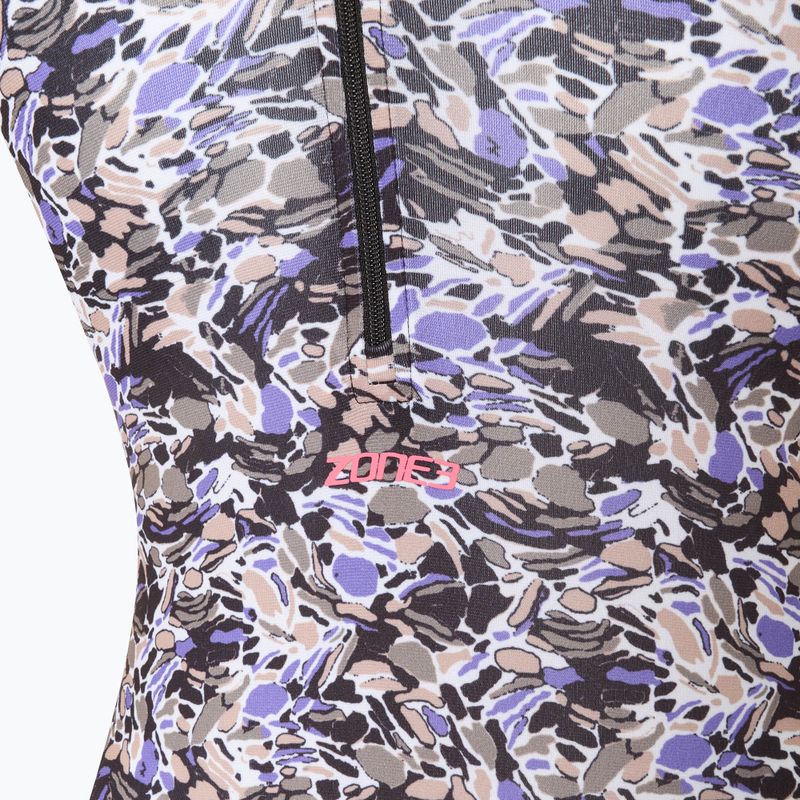 Costum de baie dintr-o singură piesă pentru femei ZONE3 Pacific Koa High Neck negru/verde 3