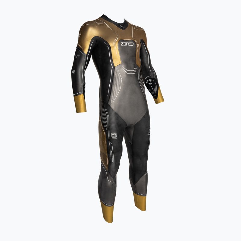 Costum de triatlon pentru bărbați ZONE3 Vanquish-X Limited Edition gunmetal/gold