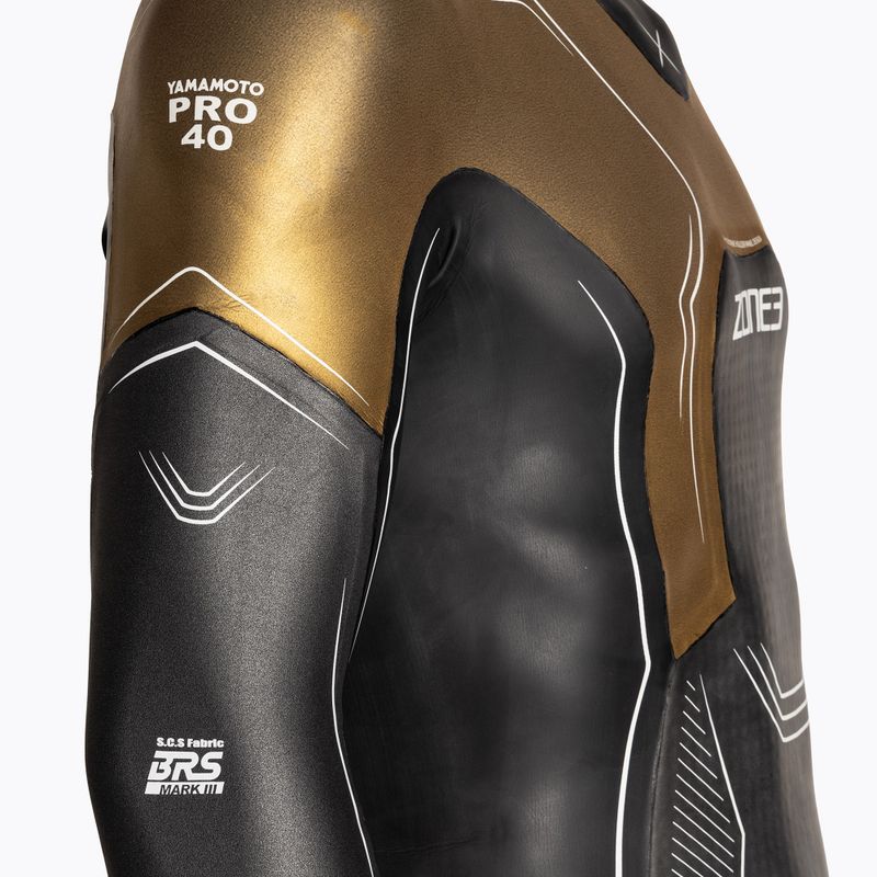 Costum de triatlon pentru bărbați ZONE3 Vanquish-X Limited Edition gunmetal/gold 5