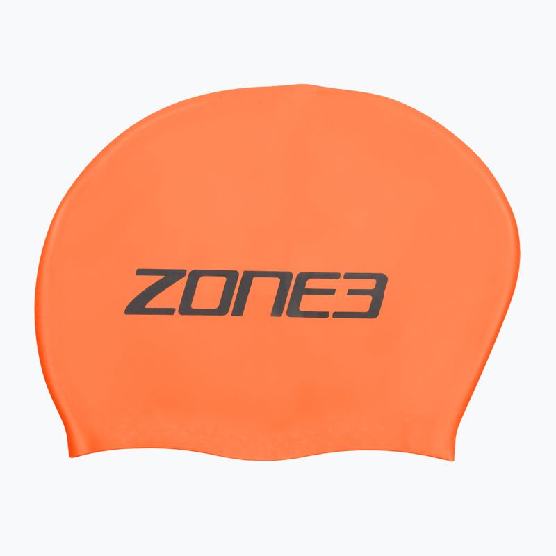 ZONE3 Șapcă de înot portocalie hi-vis cu păr lung