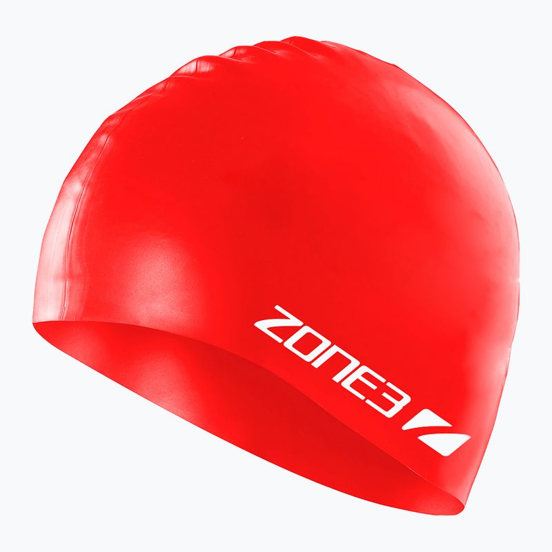 ZONE3 Silicone Swim Cap roșu