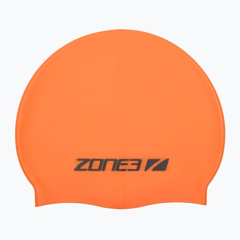ZONE3 Silicone Șapcă de înot hi-vis portocaliu