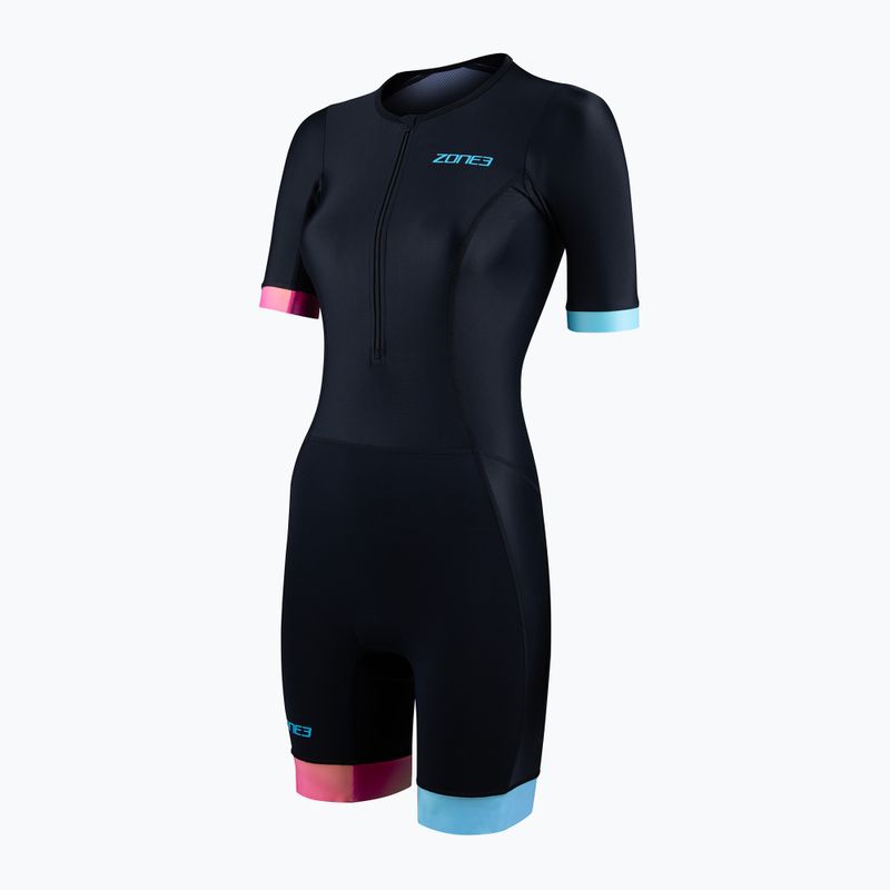 Costum de triatlon pentru femei ZONE3 Activate+ Trisuit black/neon