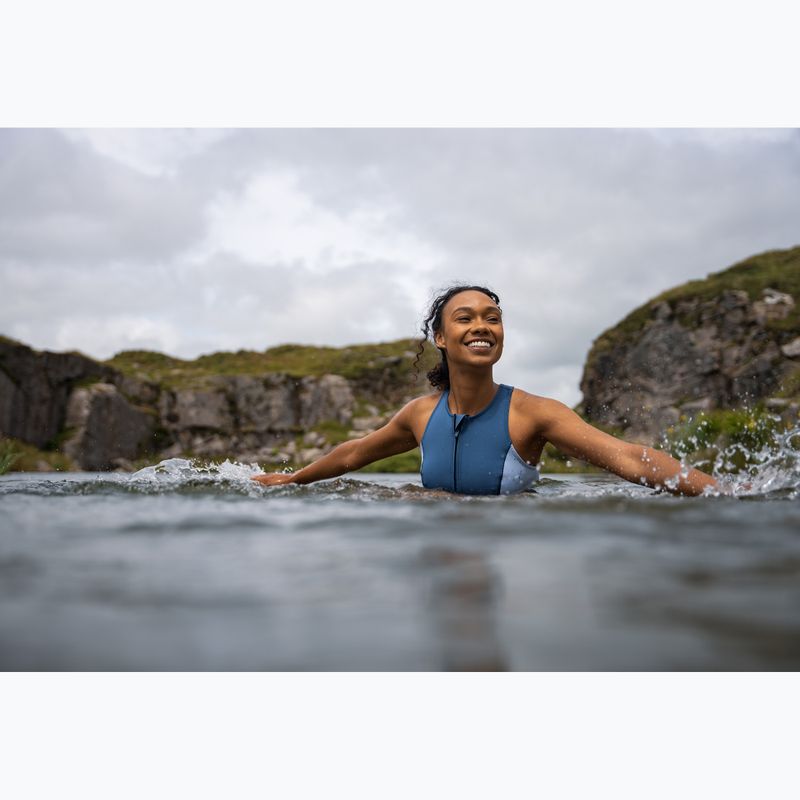 Costum de înot pentru femei ZONE3 Yulex Sleeveless multi blue/white 6