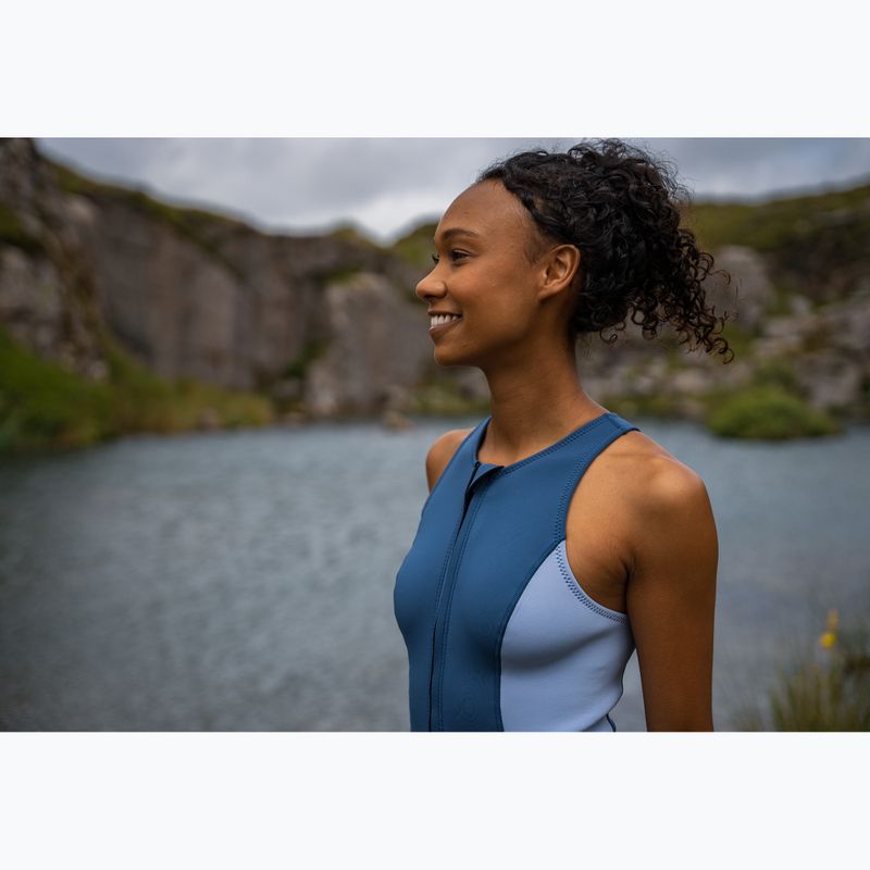 Costum de înot pentru femei ZONE3 Yulex Sleeveless multi blue/white 9