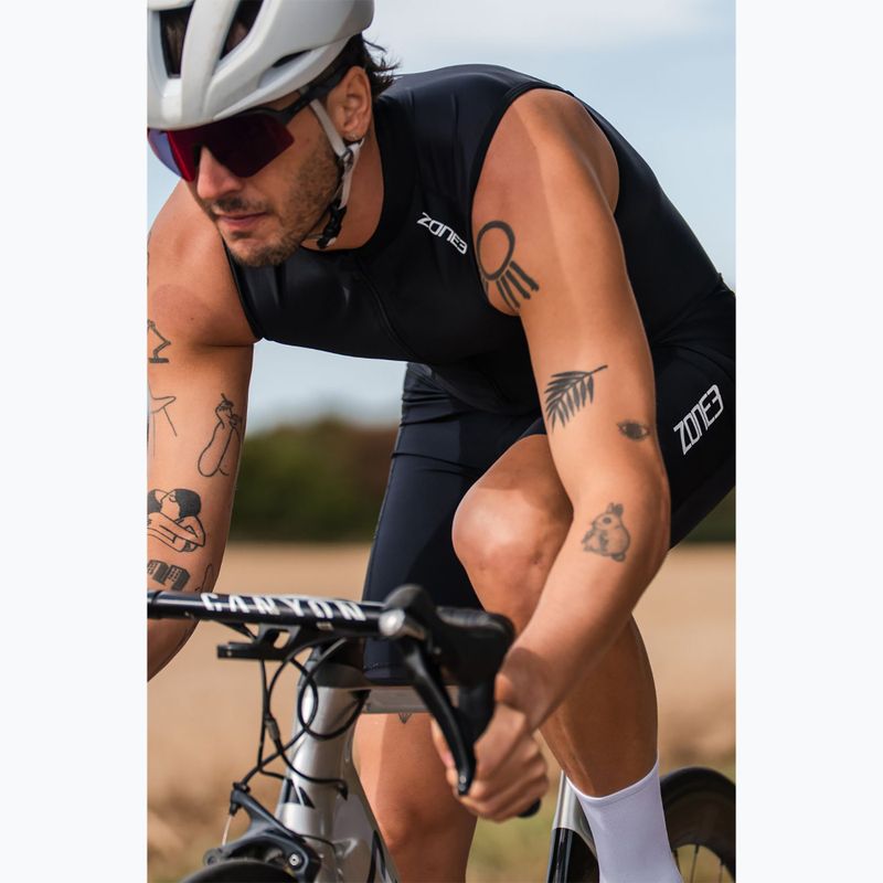 Combinezon de triatlon pentru bărbați ZONE3 Activate+ Sleeveless Trisuit black 5