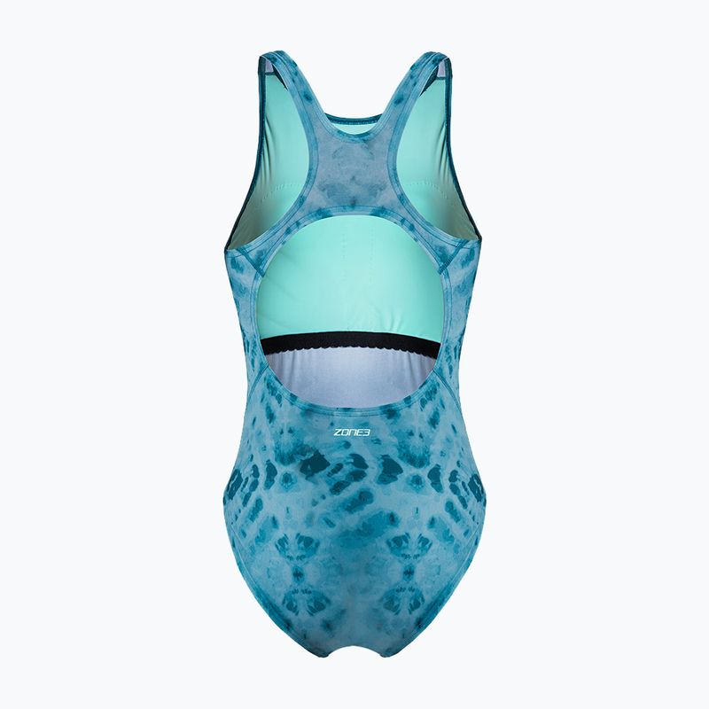 Costum de baie întreg pentru femei ZONE3 Classic teal tie-dye 2