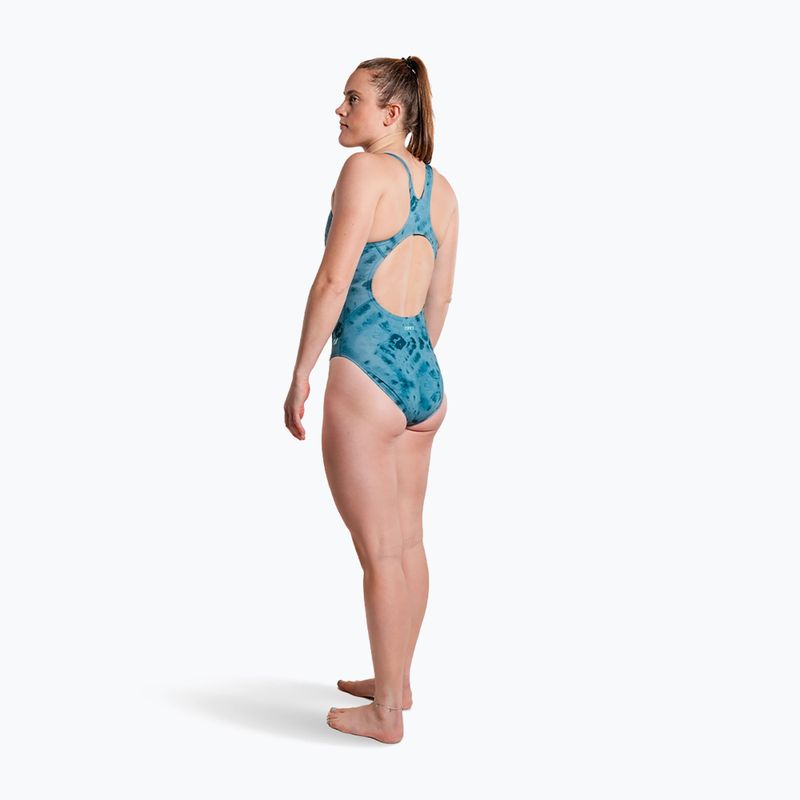 Costum de baie întreg pentru femei ZONE3 Classic teal tie-dye 5