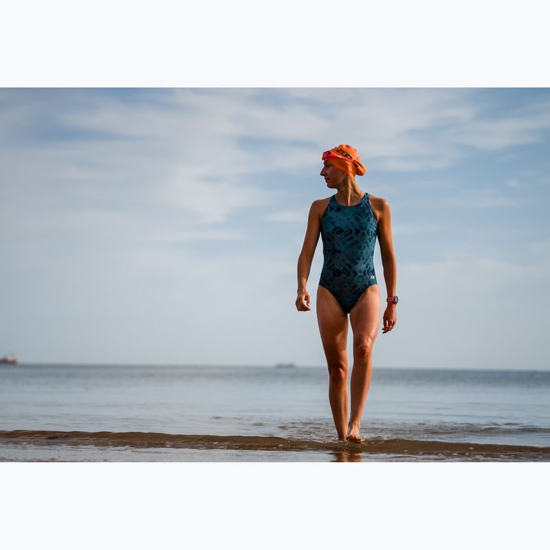 Costum de baie întreg pentru femei ZONE3 Classic teal tie-dye 7