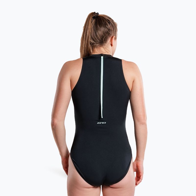 Costum de baie întreg pentru femei ZONE3 High Neck Costume black 6