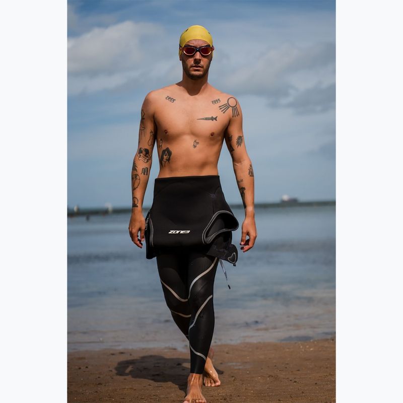 Costum de triatlon pentru bărbați ZONE3 Glide Sleeveless Wetsuit black/grey 10