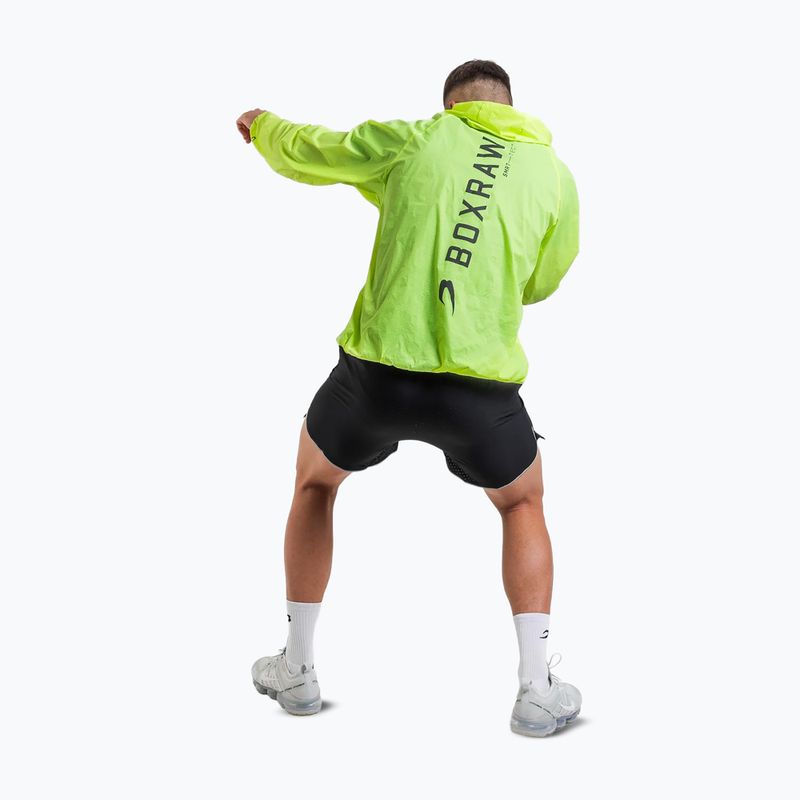 Jachetă de vânt pentru bărbați BOXRAW Genaro Oversized Windbreaker Hoodie galben neon 2
