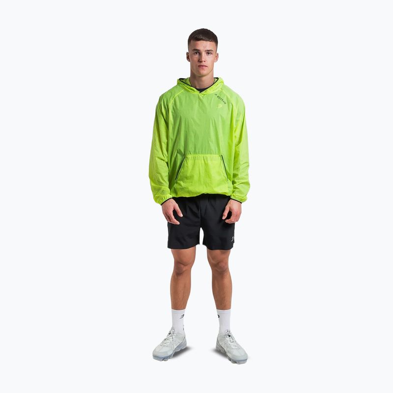 Jachetă de vânt pentru bărbați BOXRAW Genaro Oversized Windbreaker Hoodie galben neon 3