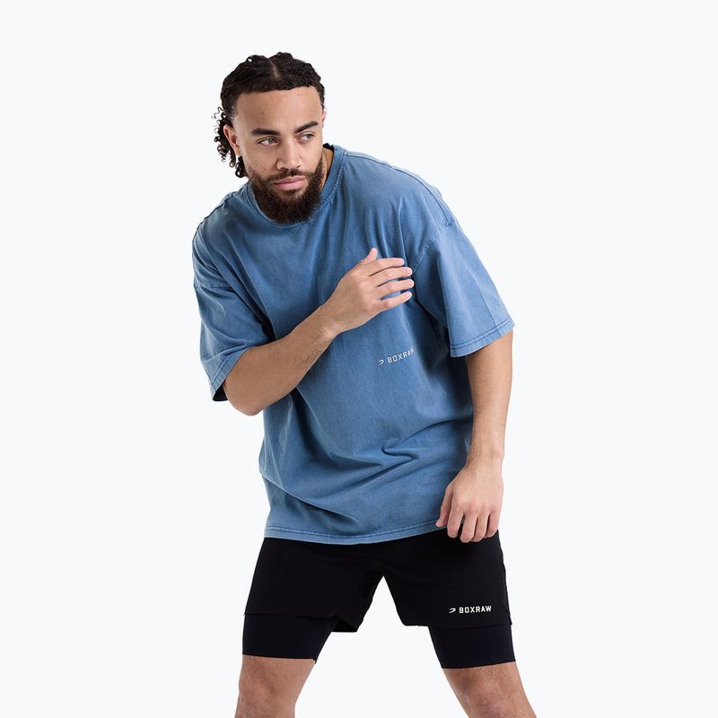Tricou pentru bărbați BOXRAW Sparring Club Oversized washed baby blue 5