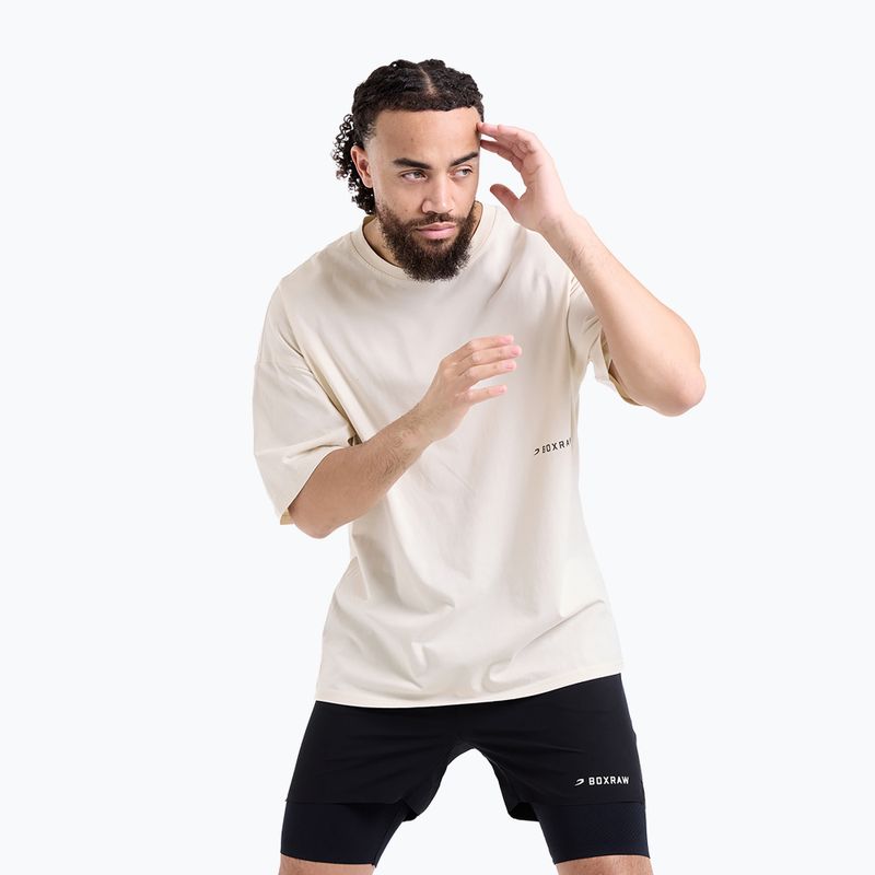 Tricou pentru bărbați BOXRAW Sparring Club Oversized washed beige 4