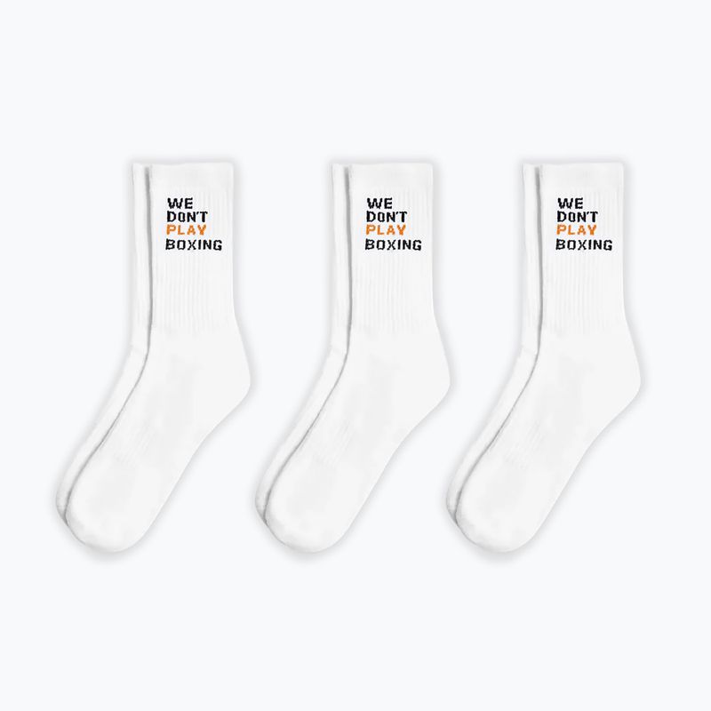 Șosete pentru bărbați BOXRAW We Don't Play Boxing Crew 3 pairs white 5