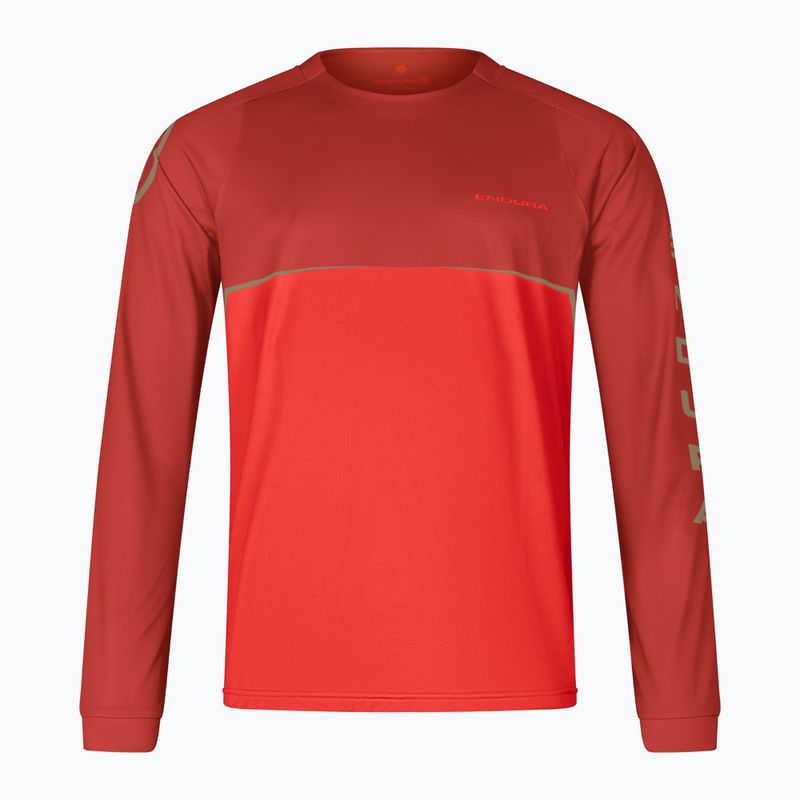 Longsleeve de ciclism pentru bărbați Endura Core Printed flame red 3