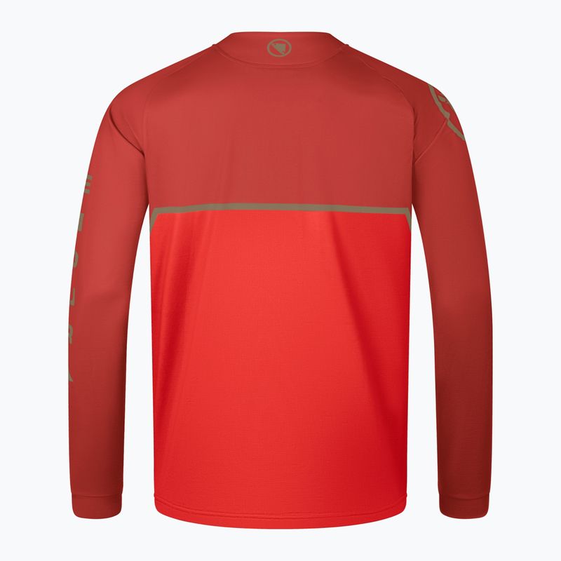 Longsleeve de ciclism pentru bărbați Endura Core Printed flame red 4