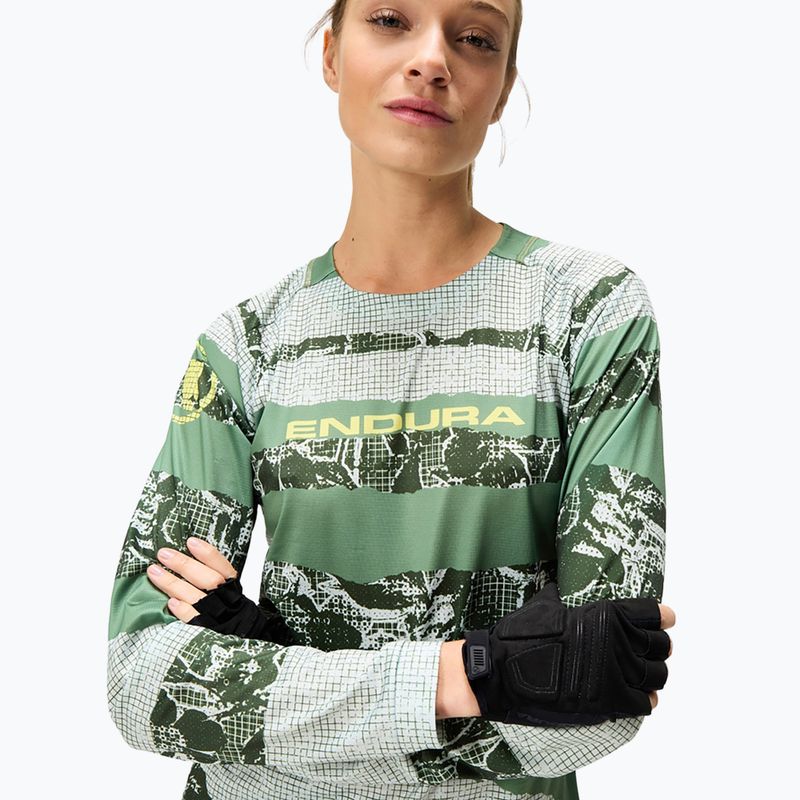 Longsleeve de ciclism pentru femei Endura Patchwork Ltd W machair green 4